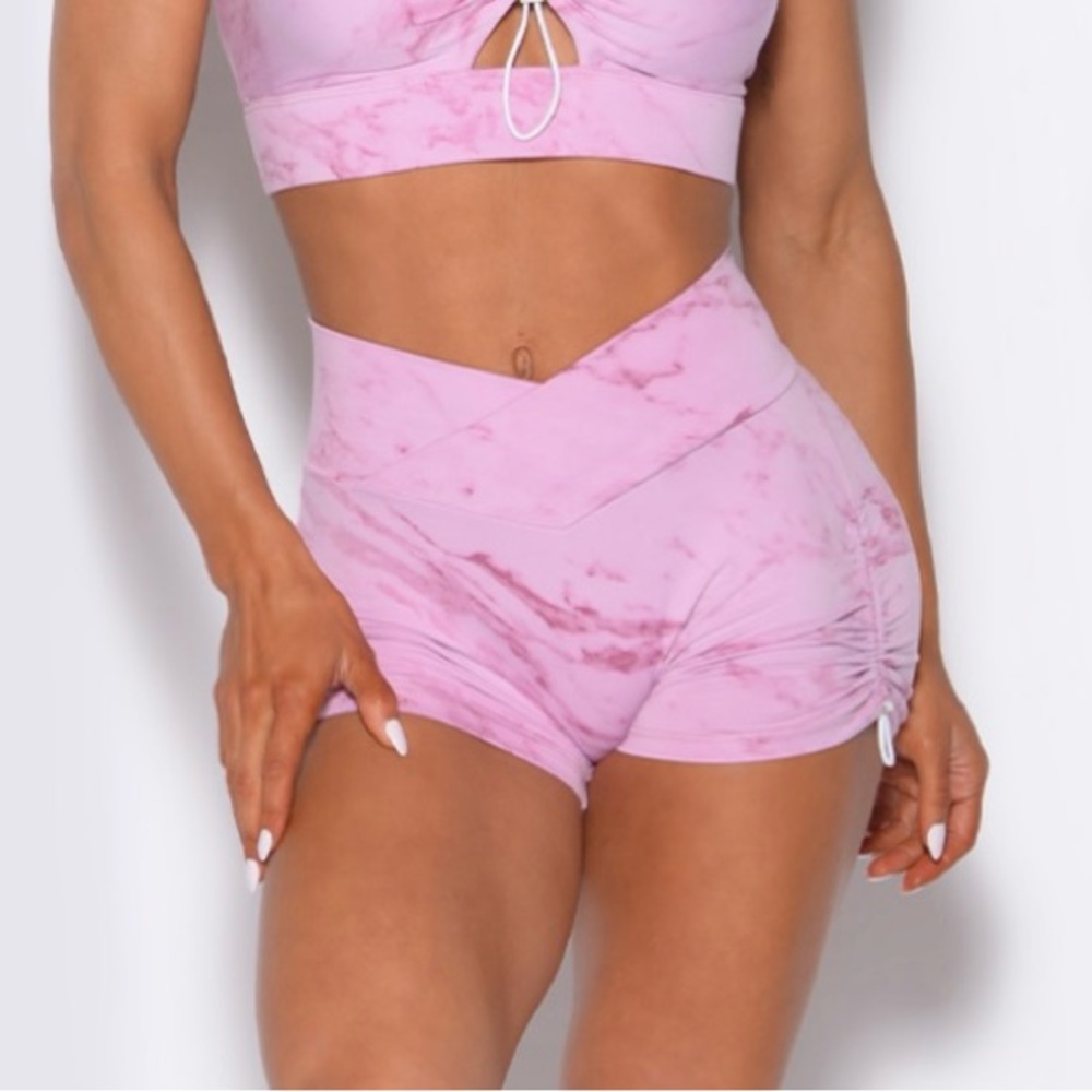 BOMBSHELL SPORTSWEAR PINK MARBLE SHORTS🩷